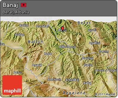 Satellite 3D Map of Banaj