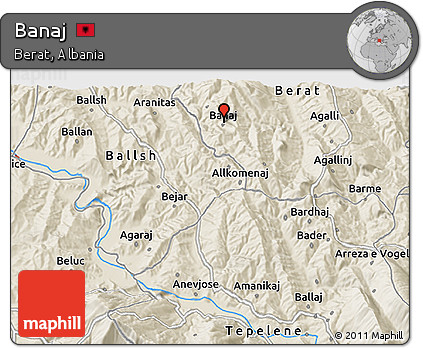Shaded Relief 3D Map of Banaj