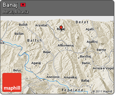 Shaded Relief 3D Map of Banaj