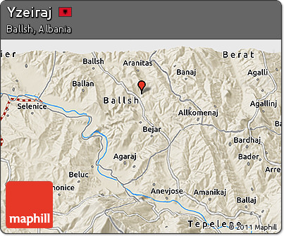 Shaded Relief 3D Map of Yzeiraj