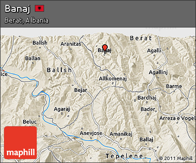 Shaded Relief 3D Map of Banaj