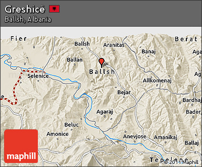 Shaded Relief 3D Map of Greshicë