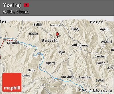 Shaded Relief 3D Map of Yzeiraj