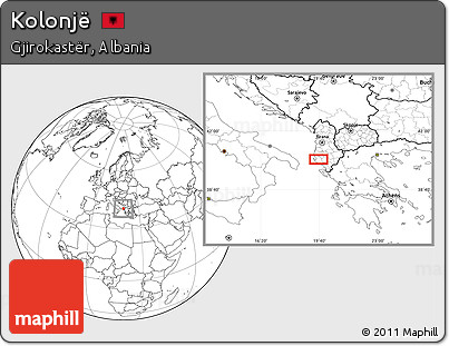 Blank Location Map of Kolonjë