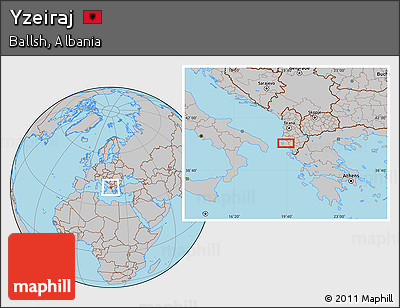 Gray Location Map of Yzeiraj
