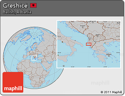 Gray Location Map of Greshicë