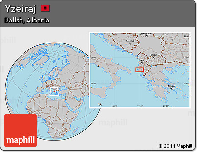 Gray Location Map of Yzeiraj