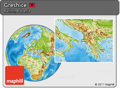 Physical Location Map of Greshicë