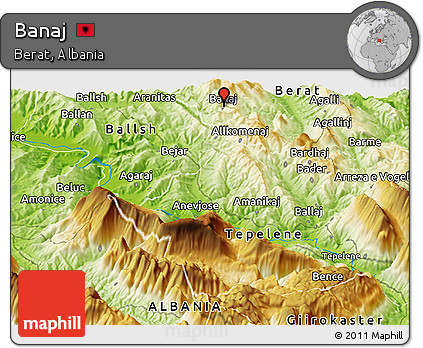 Physical Panoramic Map of Banaj