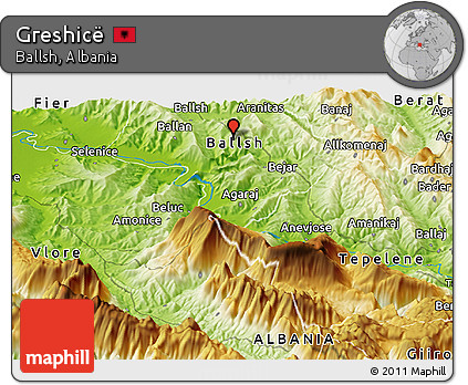 Physical Panoramic Map of Greshicë