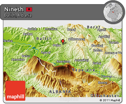 Physical Panoramic Map of Ninësh