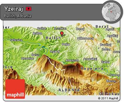 Physical Panoramic Map of Yzeiraj