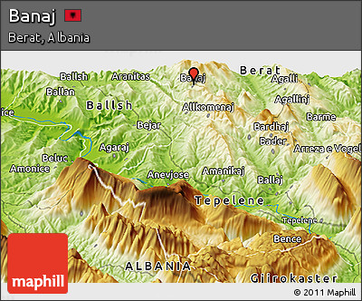 Physical Panoramic Map of Banaj