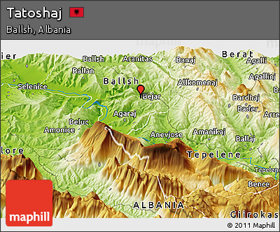 Physical Panoramic Map of Tatoshaj