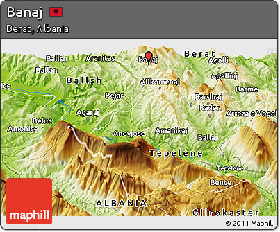 Physical Panoramic Map of Banaj