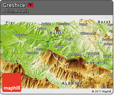 Physical Panoramic Map of Greshicë