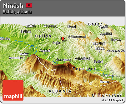 Physical Panoramic Map of Ninësh
