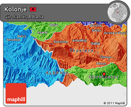 Political Panoramic Map of Kolonjë