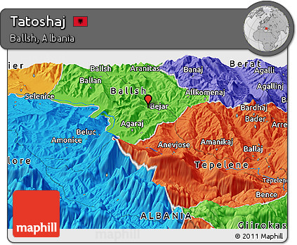 Political Panoramic Map of Tatoshaj