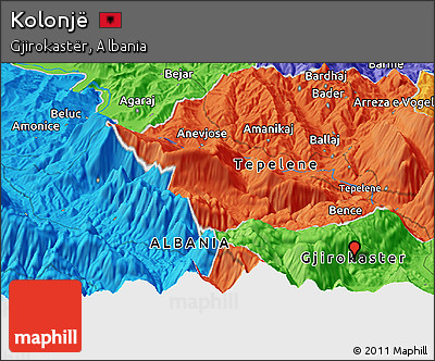 Political Panoramic Map of Kolonjë