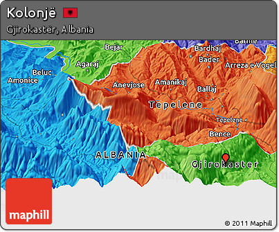 Political Panoramic Map of Kolonjë