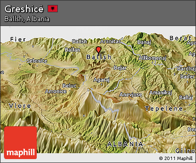 Satellite Panoramic Map of Greshicë