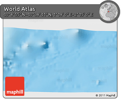 Physical 3D Map of the Area around 40° 23' 48" N, 1° 46' 29" E