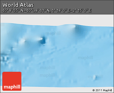 Physical 3D Map of the Area around 40° 23' 48" N, 1° 46' 29" E