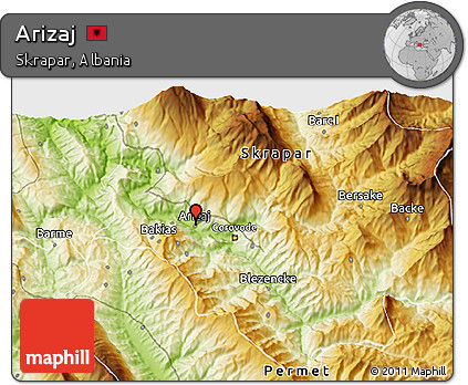 Physical 3D Map of Arizaj