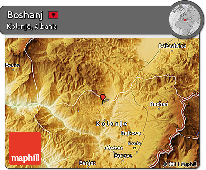 Physical 3D Map of Boshanj