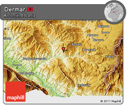 Physical 3D Map of Dërmar