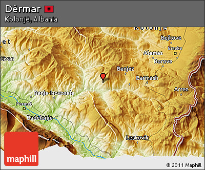 Physical 3D Map of Dërmar