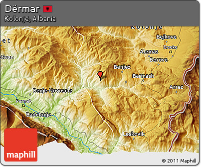 Physical 3D Map of Dërmar