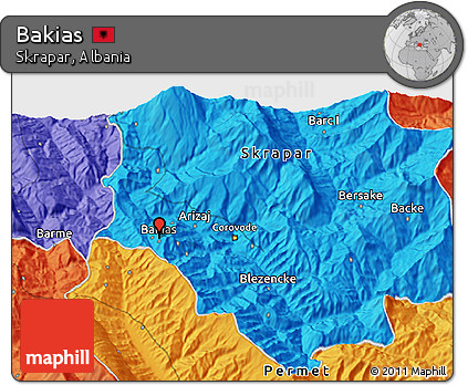 Political 3D Map of Bakias