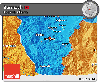 Political 3D Map of Barmash