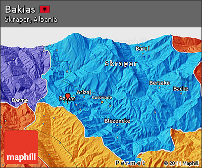 Political 3D Map of Bakias