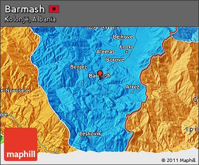 Political 3D Map of Barmash