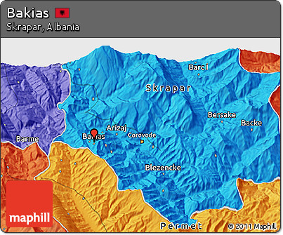 Political 3D Map of Bakias