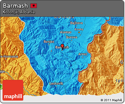 Political 3D Map of Barmash