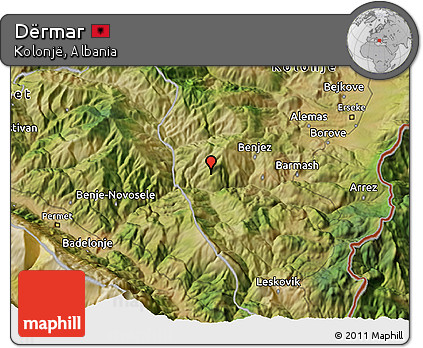 Satellite 3D Map of Dërmar