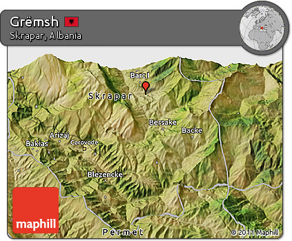 Satellite 3D Map of Grëmsh