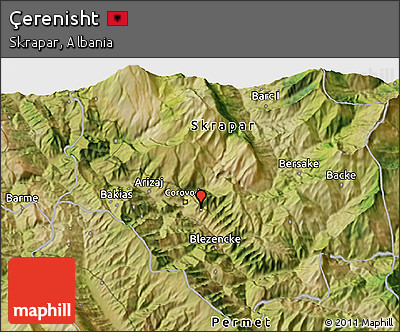 Satellite 3D Map of Çerenisht
