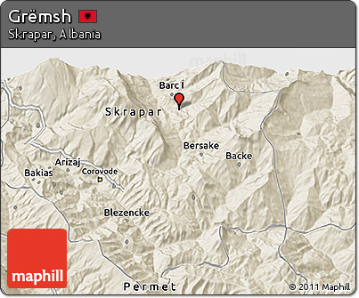 Shaded Relief 3D Map of Grëmsh