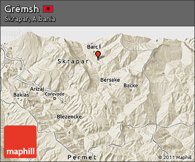 Shaded Relief 3D Map of Grëmsh