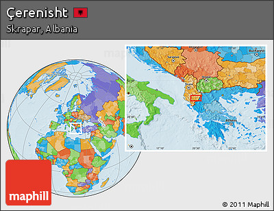 Political Location Map of Çerenisht
