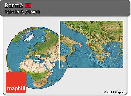 Satellite Location Map of Barmë
