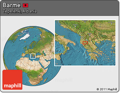 Satellite Location Map of Barmë
