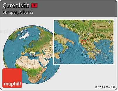 Satellite Location Map of Çerenisht