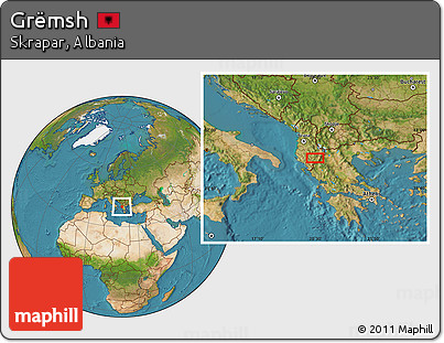 Satellite Location Map of Grëmsh