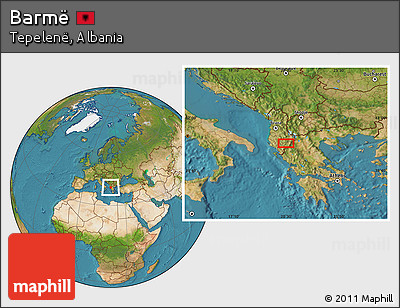 Satellite Location Map of Barmë